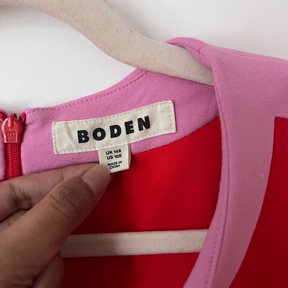 Boden Red Catherine Ponte Midi Dress Long Sleeve 10R Fit & Flare Workwear - Picture 8 of 9